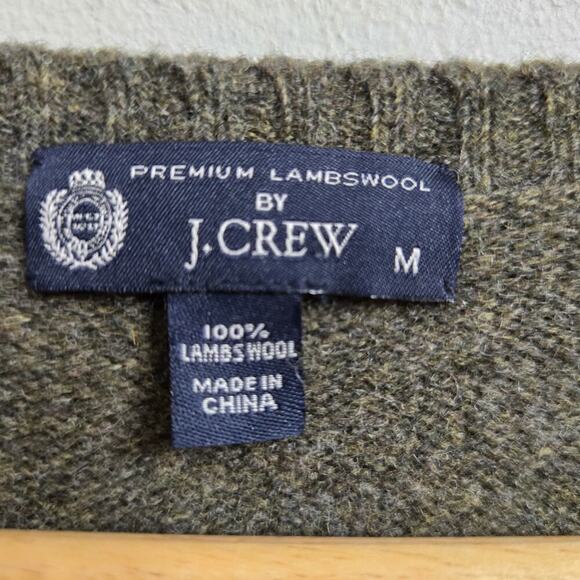 J.Crew Mens Argyle V-Neck Sweater M Lambswool Old Money Preppy Academia Classic - Picture 6 of 9